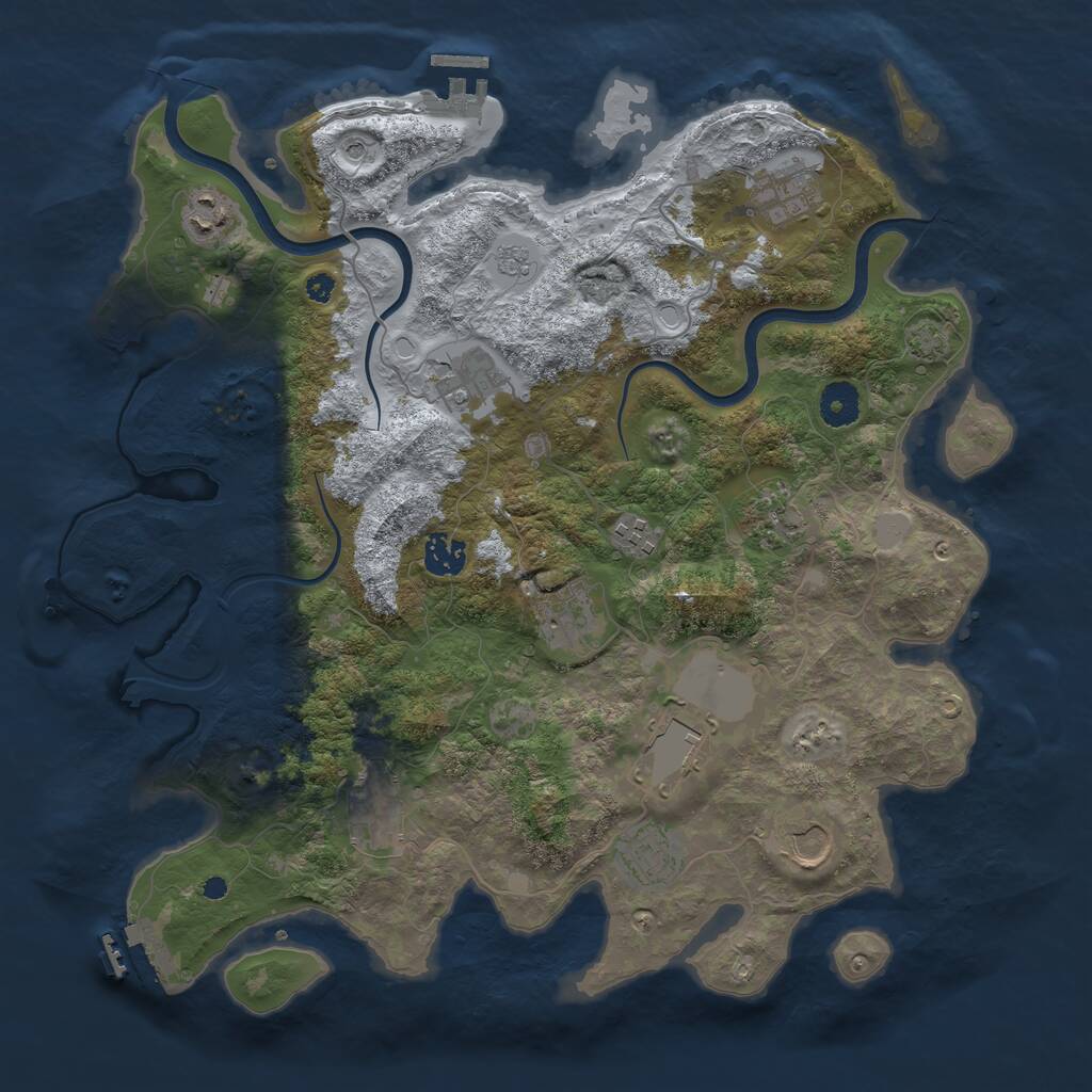 Rust Map: Procedural Map, Size: 3800, Seed: 156, 17 Monuments