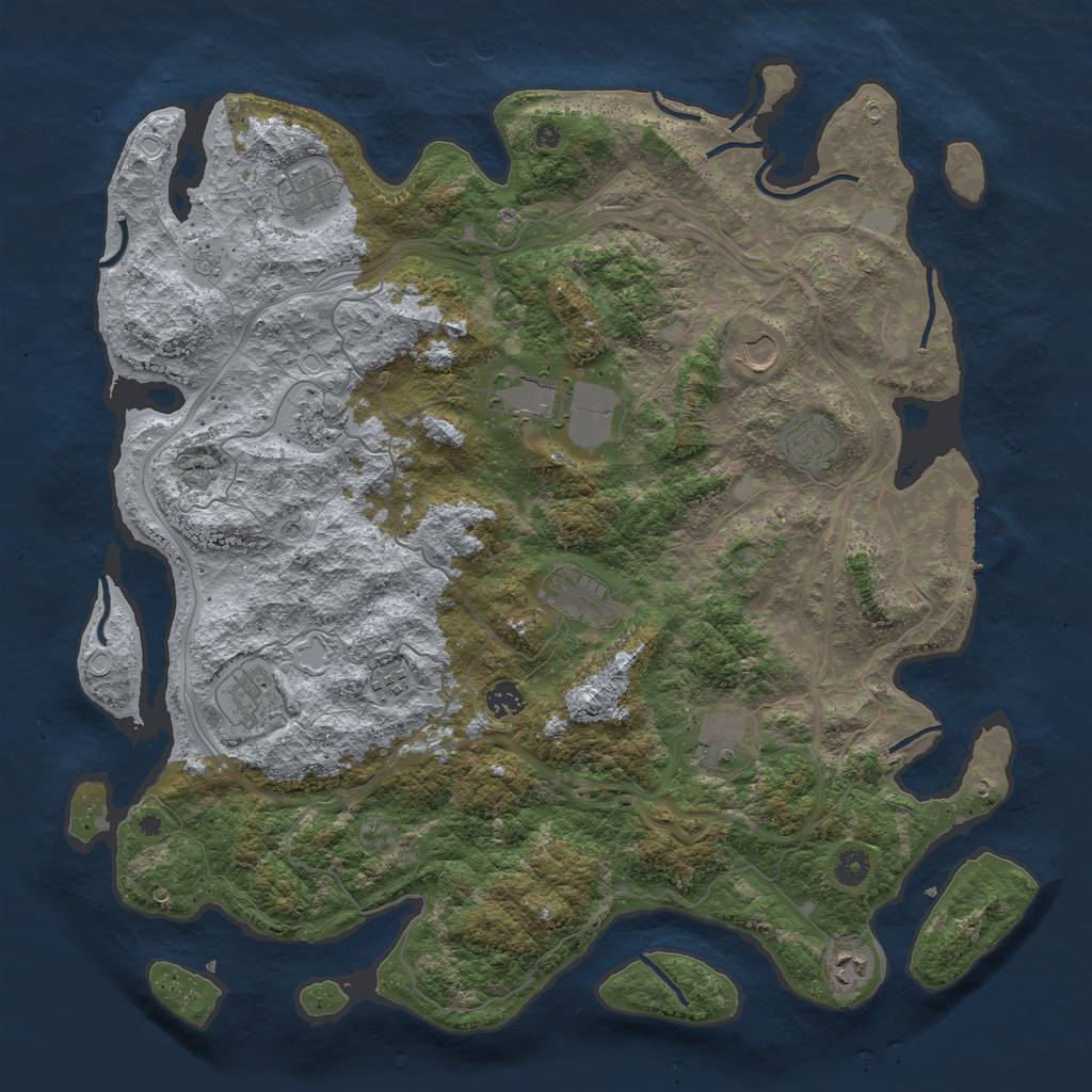 Rust Map: Procedural Map, Size: 4500, Seed: 764466, 19 Monuments
