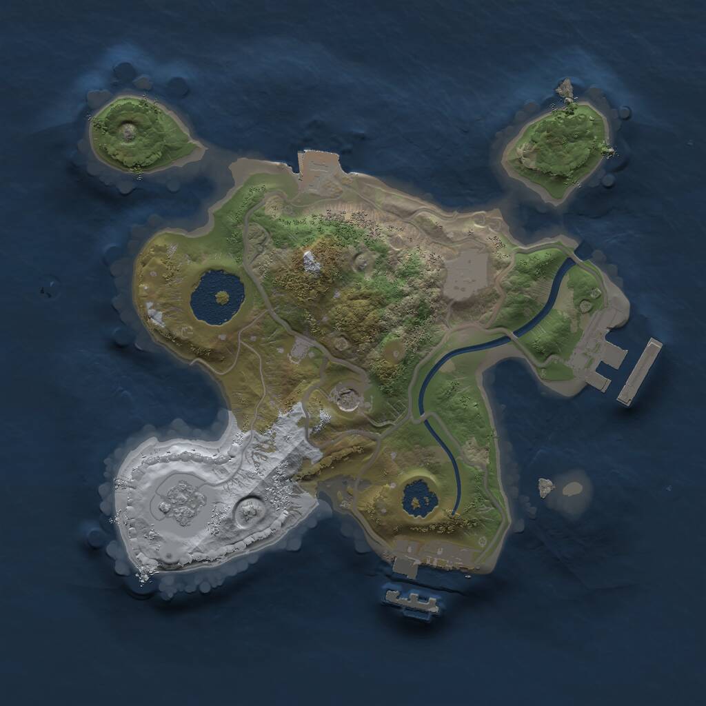Rust Map: Procedural Map, Size: 2000, Seed: 165, 5 Monuments