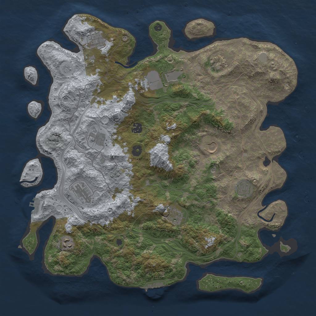 Rust Map: Procedural Map, Size: 4300, Seed: 1522534400, 20 Monuments