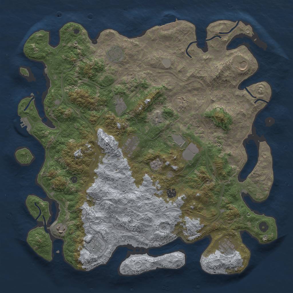 Rust Map: Procedural Map, Size: 4500, Seed: 125475101, 20 Monuments