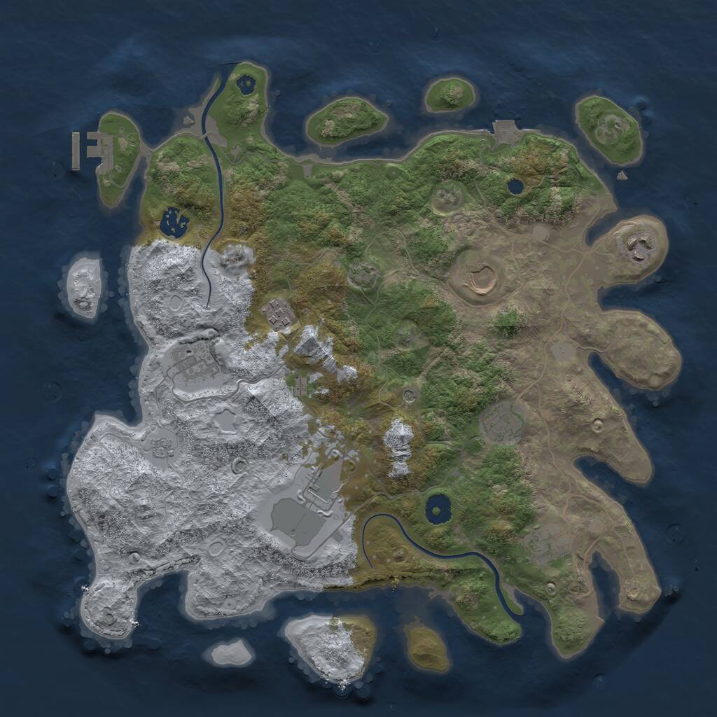 Rust Map: Procedural Map, Size: 3750, Seed: 235824, 13 Monuments