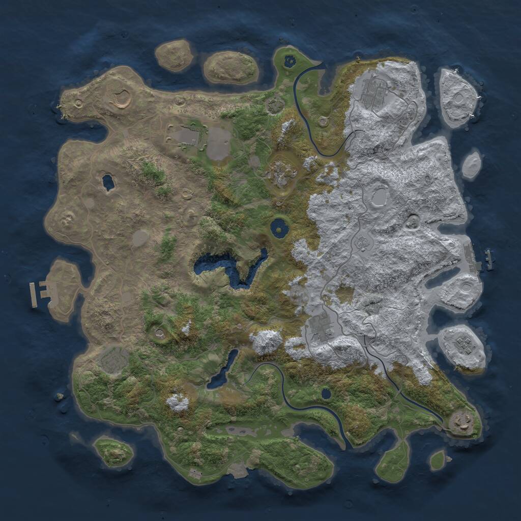 Rust Map: Procedural Map, Size: 4200, Seed: 12020596, 14 Monuments