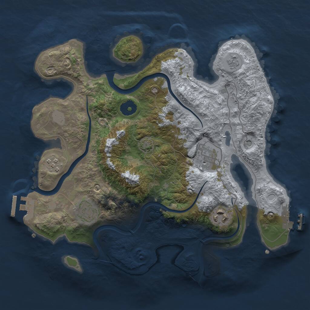 Rust Map: Procedural Map, Size: 3000, Seed: 58284928, 10 Monuments
