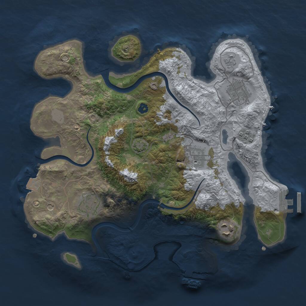 Rust Map: Procedural Map, Size: 3000, Seed: 58284928, 11 Monuments