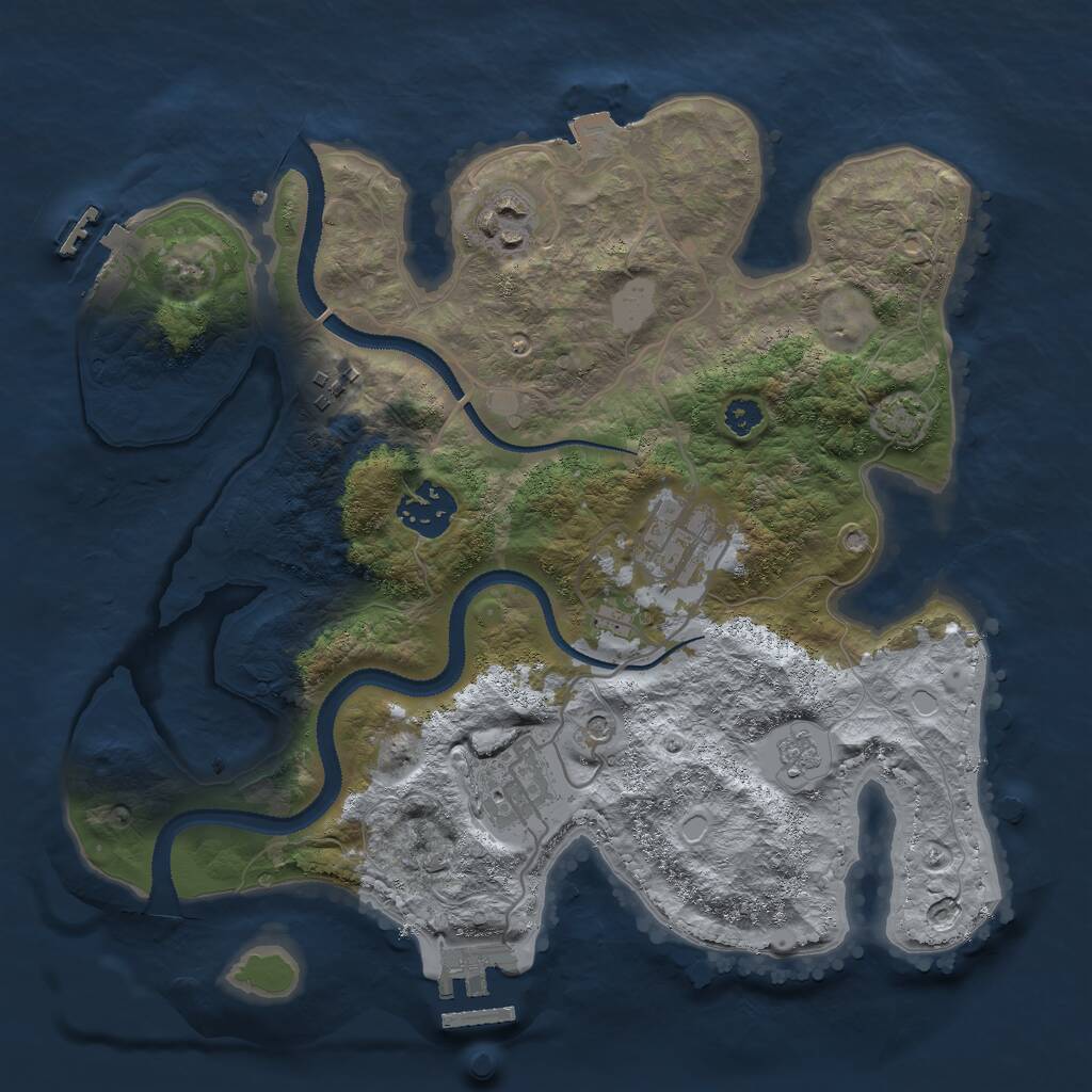 Rust Map: Procedural Map, Size: 3000, Seed: 11220, 11 Monuments