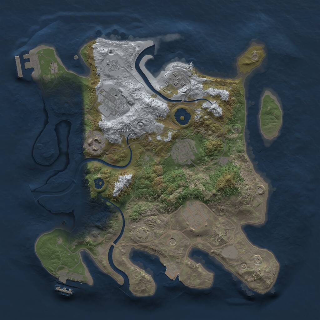 Rust Map: Procedural Map, Size: 3000, Seed: 847513980, 11 Monuments