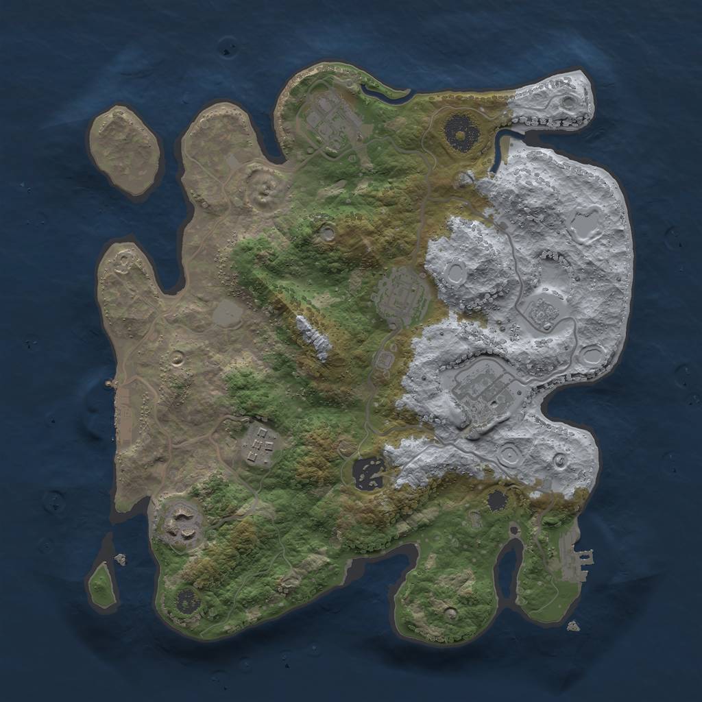 Rust Map: Procedural Map, Size: 3000, Seed: 11712, 14 Monuments