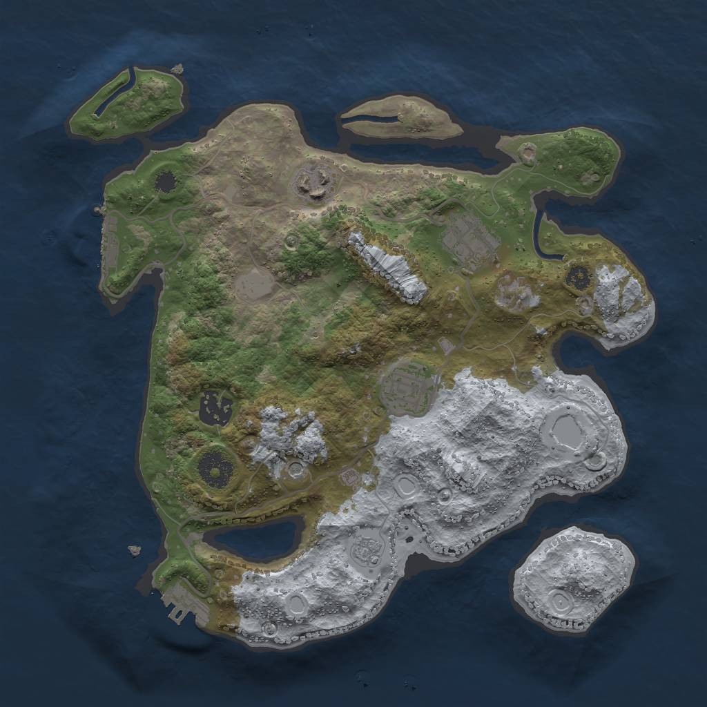Rust Map: Procedural Map, Size: 3000, Seed: 35815, 13 Monuments