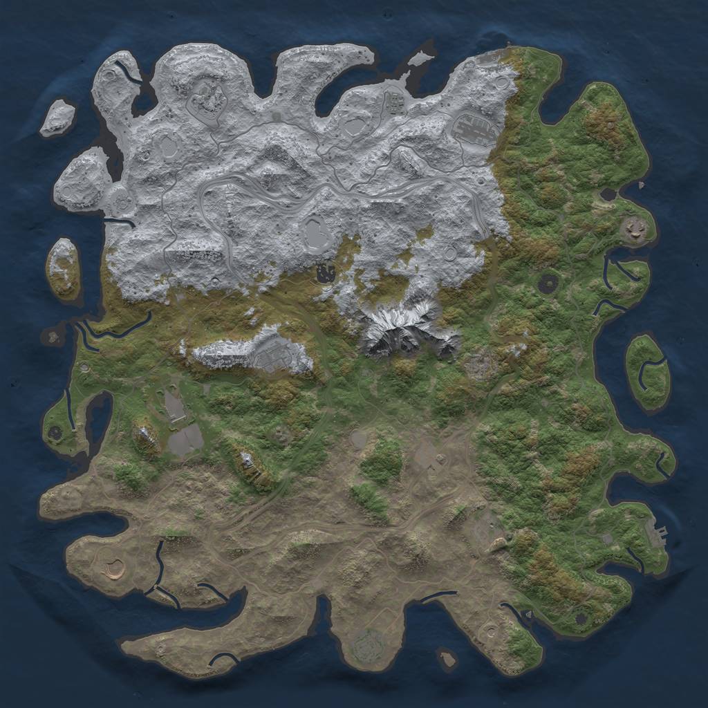 Rust Map: Procedural Map, Size: 5250, Seed: 22, 20 Monuments