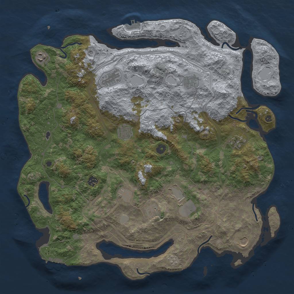 Rust Map: Procedural Map, Size: 4500, Seed: 432288229, 20 Monuments