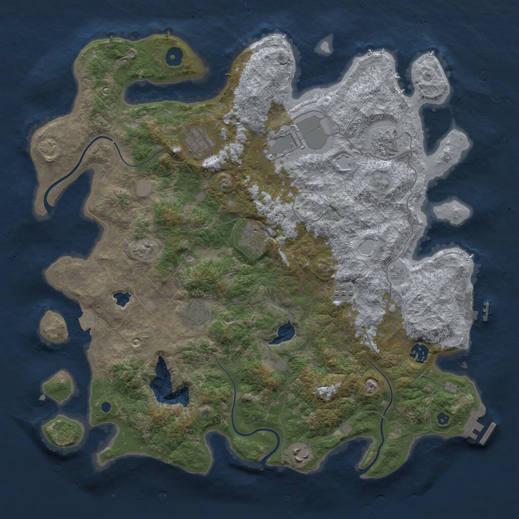 Rust Map: Procedural Map, Size: 4222, Seed: 123, 14 Monuments