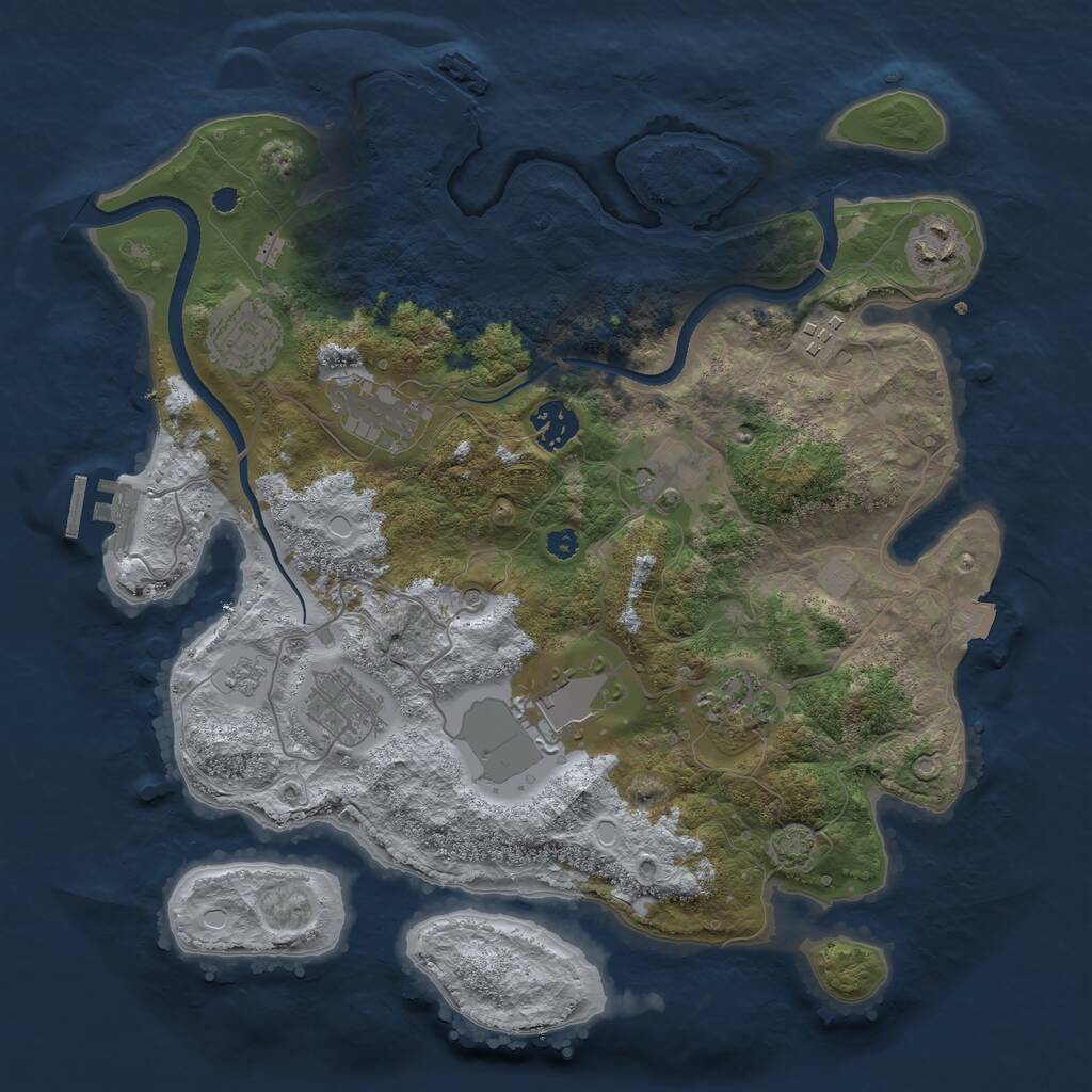 Rust Map: Procedural Map, Size: 3500, Seed: 98340155, 15 Monuments