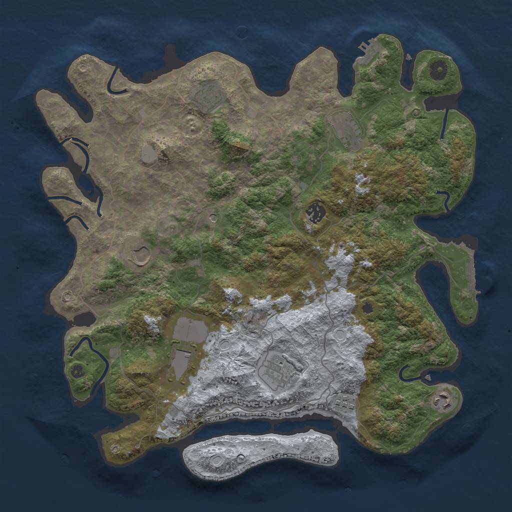 Rust Map: Procedural Map, Size: 4000, Seed: 65838187, 16 Monuments