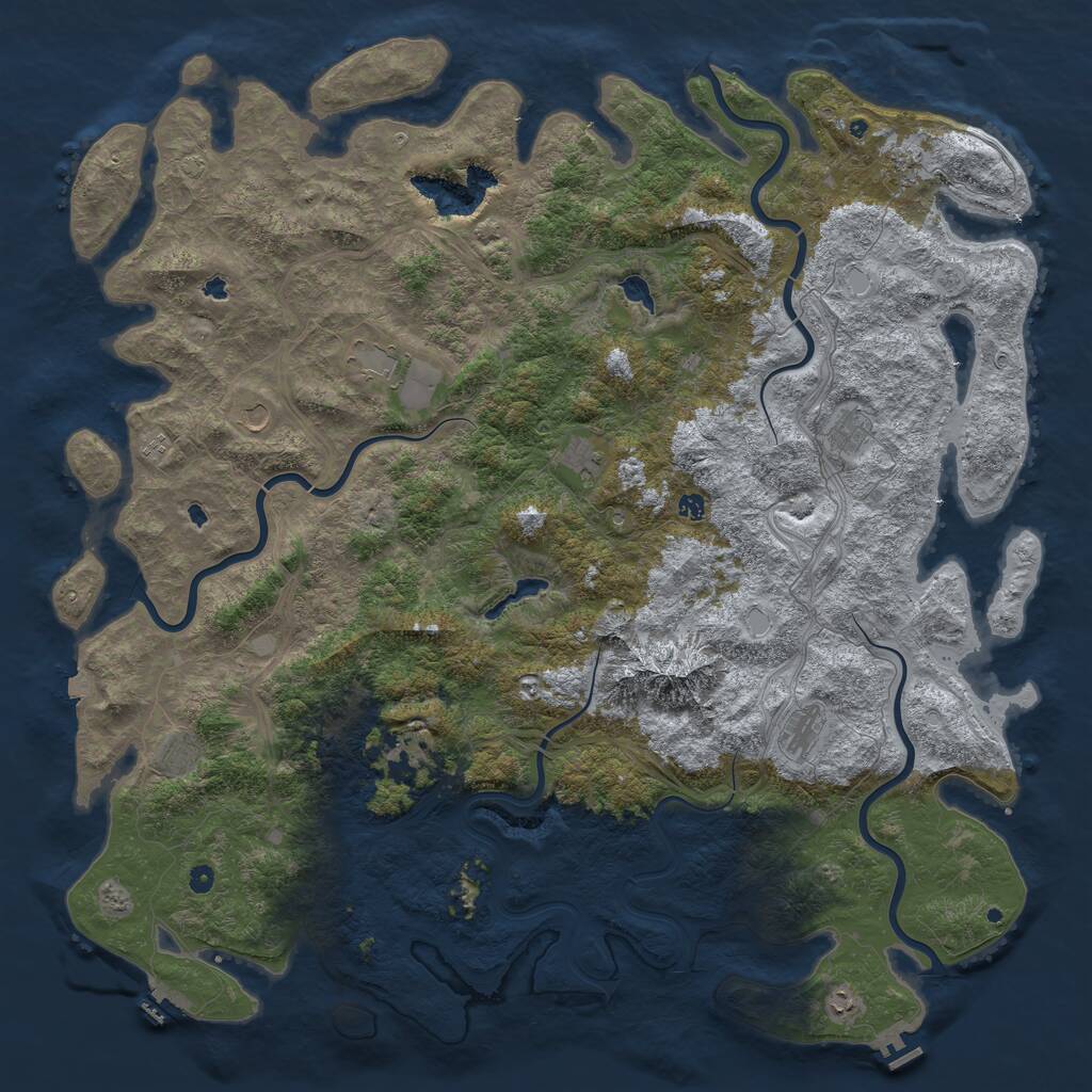 Rust Map: Procedural Map, Size: 6000, Seed: 524288, 17 Monuments