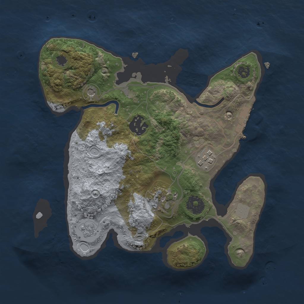 Rust Map: Procedural Map, Size: 2500, Seed: 87421879, 11 Monuments