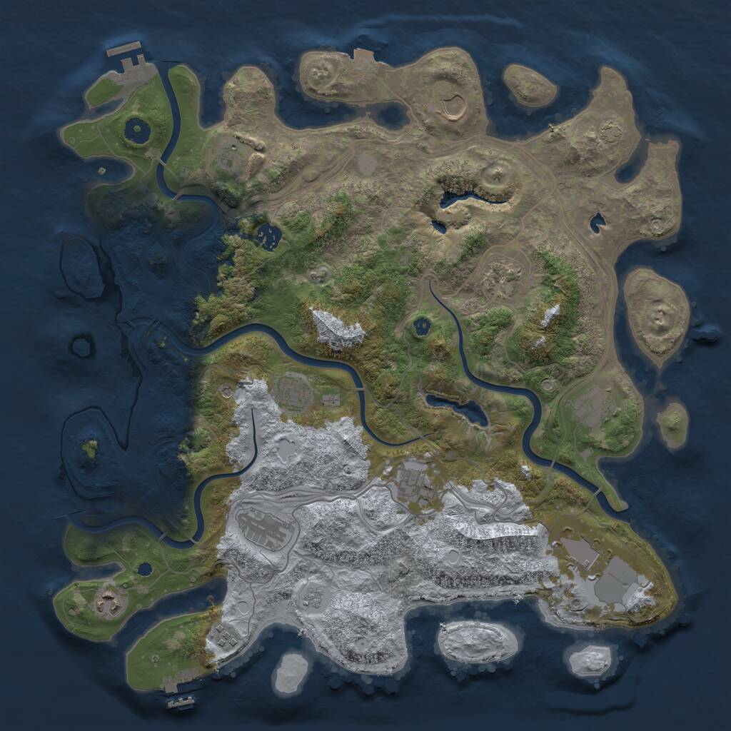 Rust Map: Procedural Map, Size: 4250, Seed: 159346882, 17 Monuments