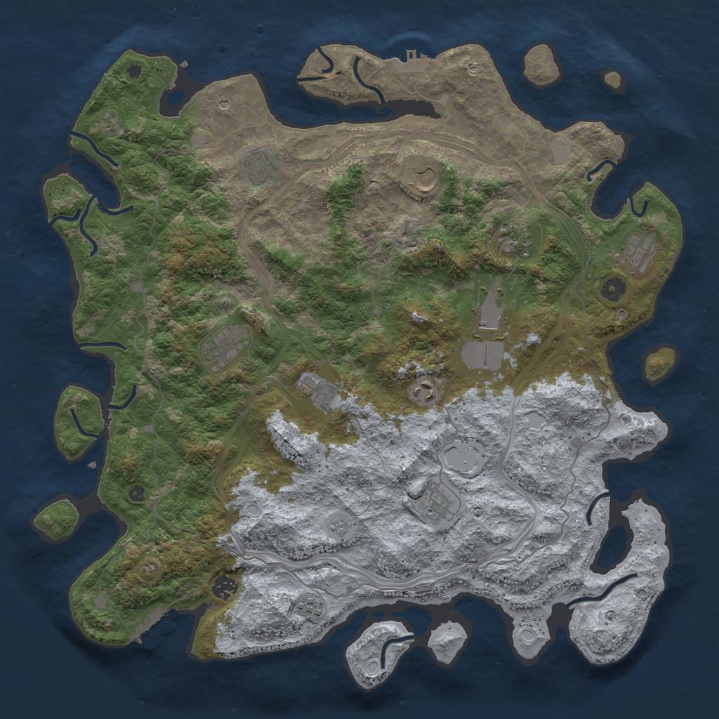 Rust Map: Procedural Map, Size: 4500, Seed: 1982, 20 Monuments