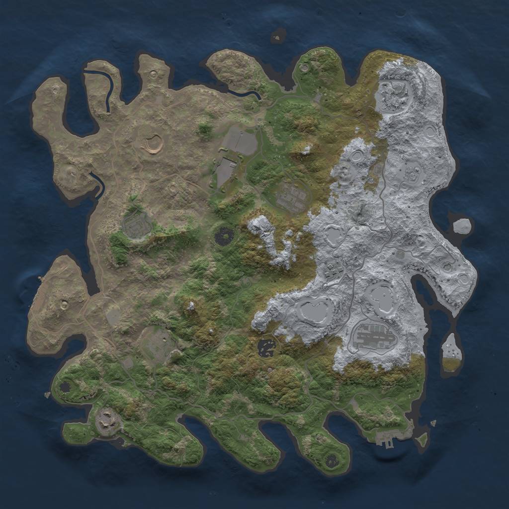 Rust Map: Procedural Map, Size: 4000, Seed: 5683275, 19 Monuments