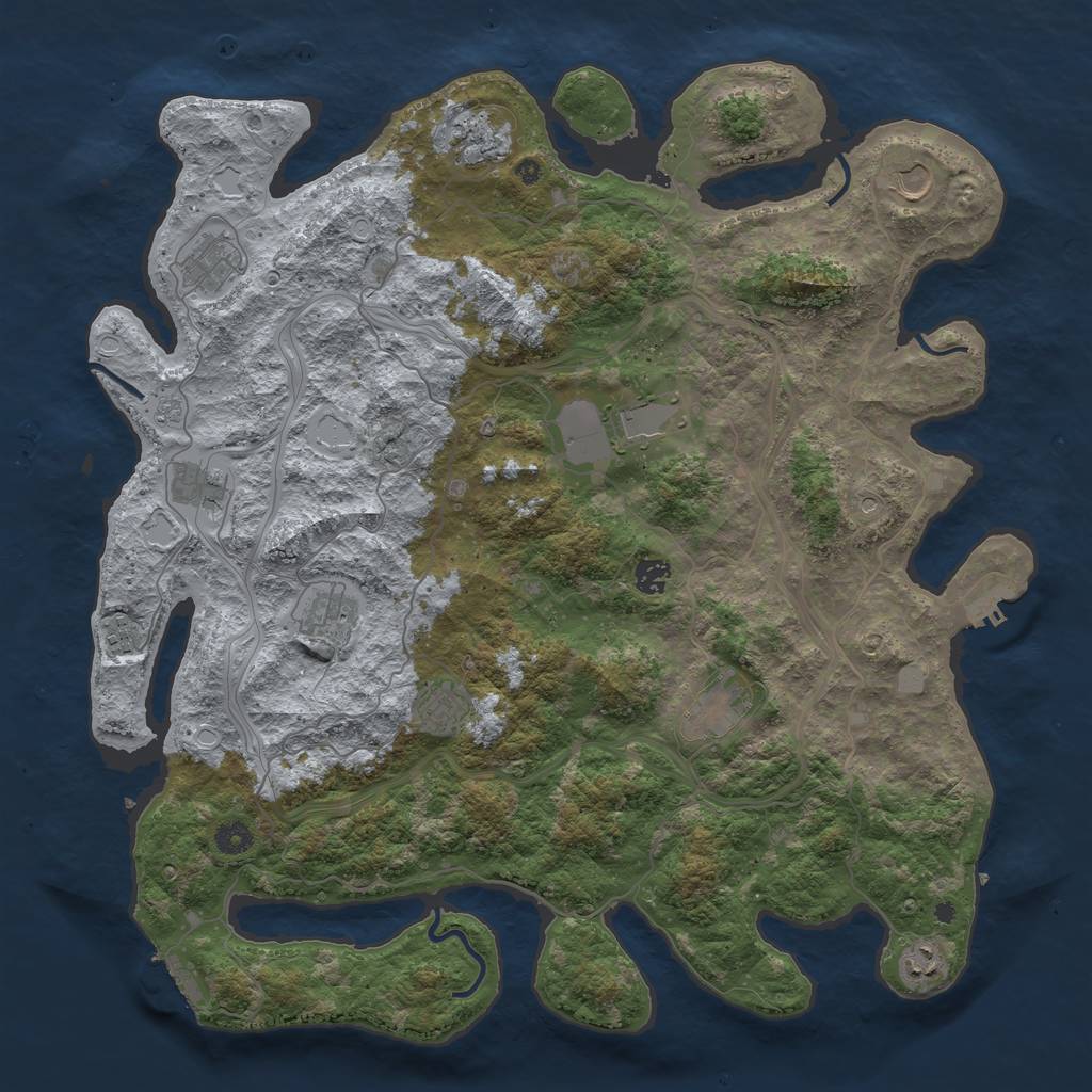 Rust Map: Procedural Map, Size: 4500, Seed: 115, 20 Monuments