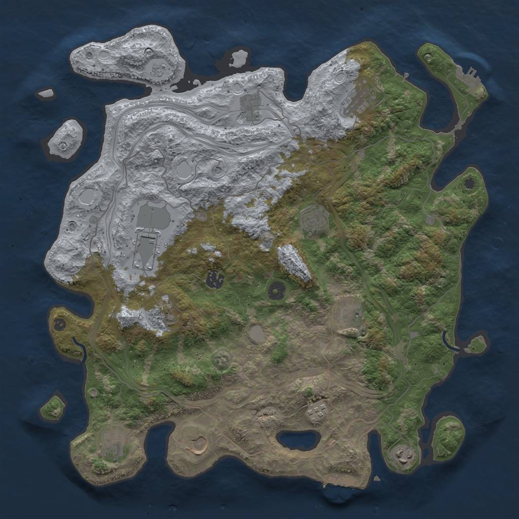 Rust Map: Procedural Map, Size: 4250, Seed: 269414967, 20 Monuments