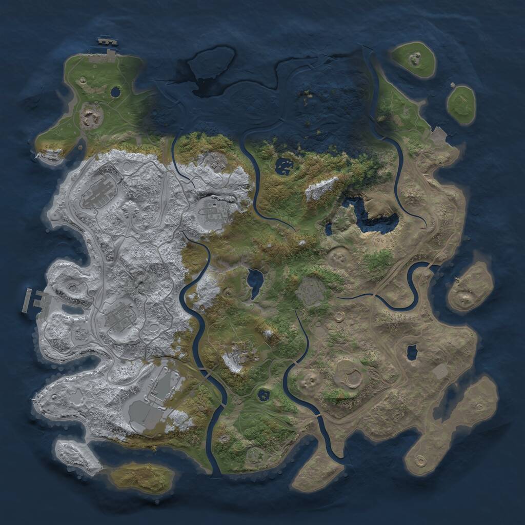 Rust Map: Procedural Map, Size: 4300, Seed: 65542, 16 Monuments