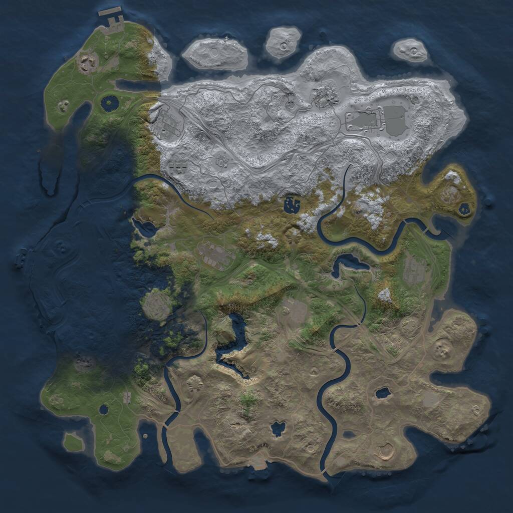 Rust Map: Procedural Map, Size: 4500, Seed: 1617191785, 17 Monuments