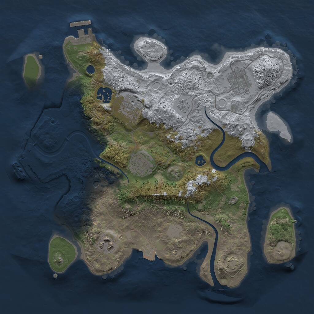 Rust Map: Procedural Map, Size: 3000, Seed: 57876, 11 Monuments