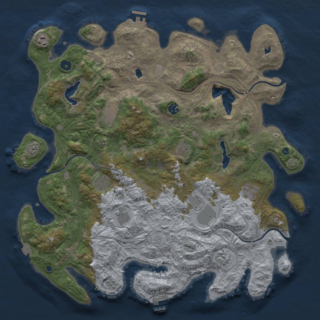 Rust Map: Procedural Map, Size: 4500, Seed: 1996003303, 16 Monuments