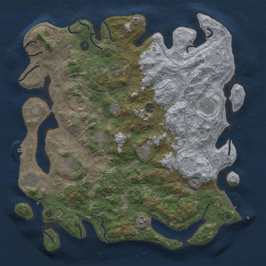Rust Map: Procedural Map, Size: 4250, Seed: 692490002, 19 Monuments