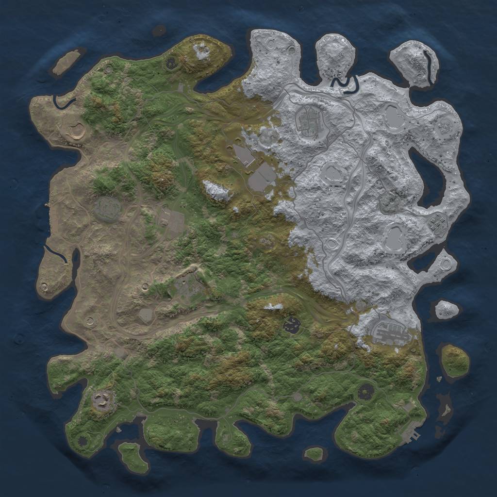 Rust Map: Procedural Map, Size: 4500, Seed: 703, 19 Monuments