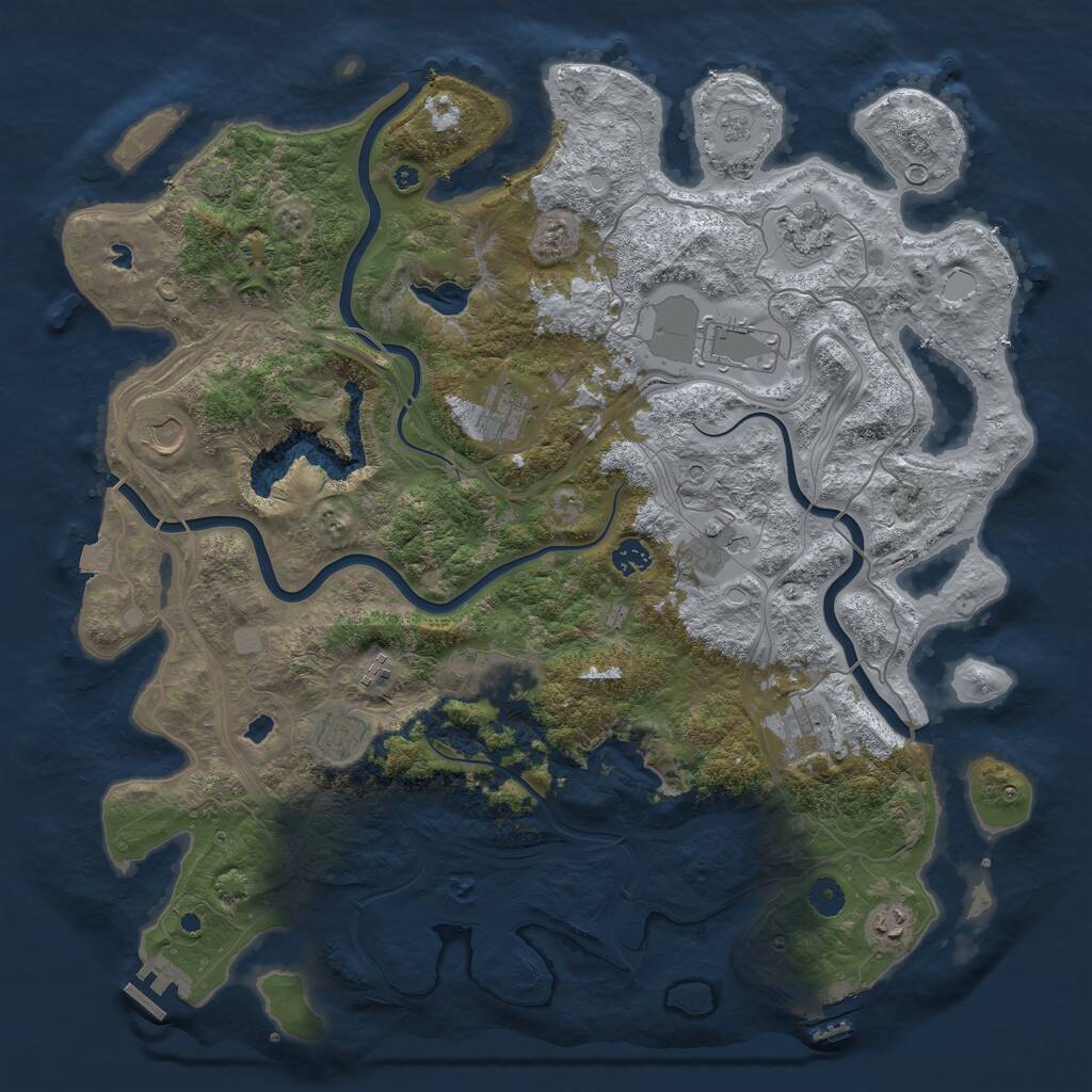 Rust Map: Procedural Map, Size: 4500, Seed: 703, 17 Monuments