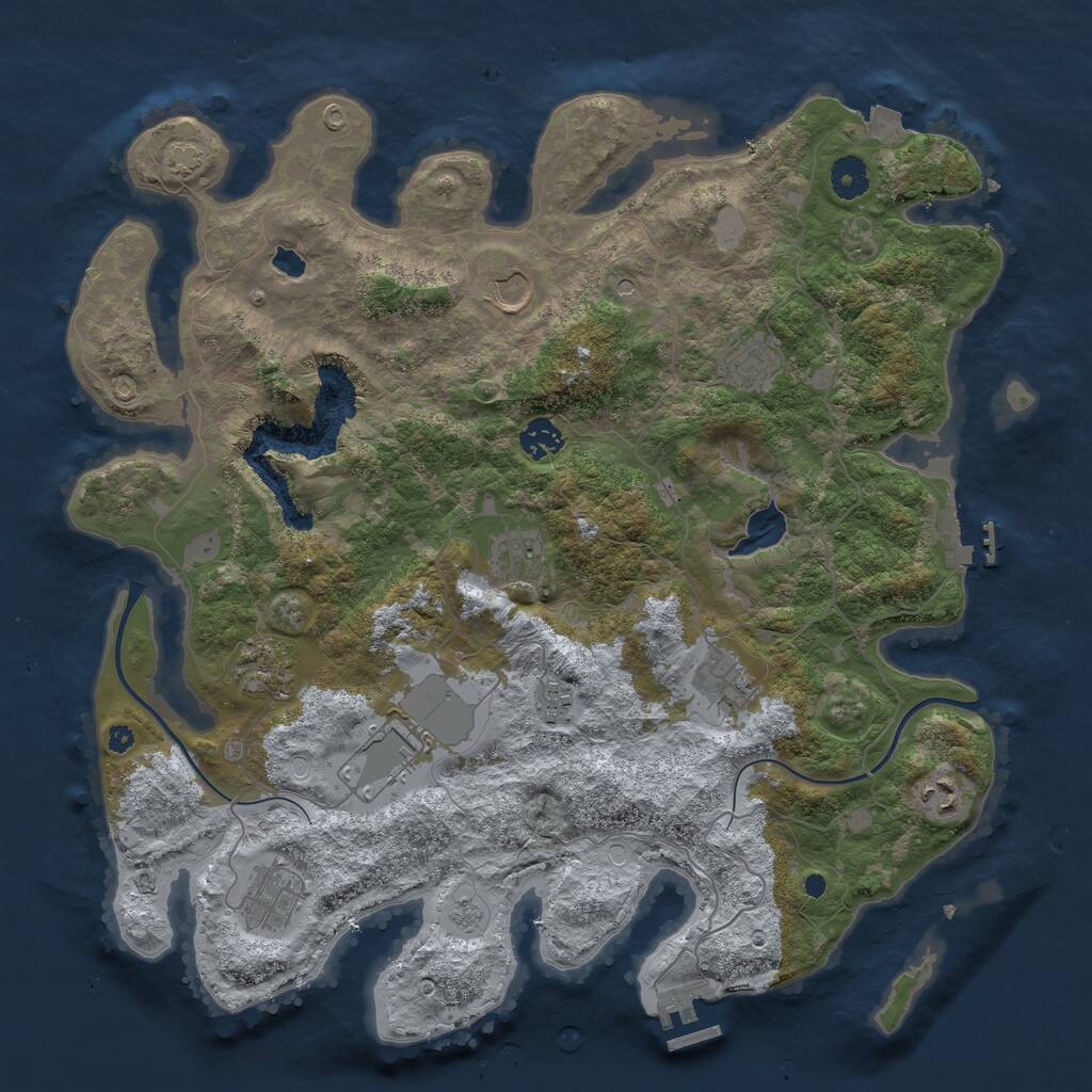 Rust Map: Procedural Map, Size: 4000, Seed: 22512, 16 Monuments