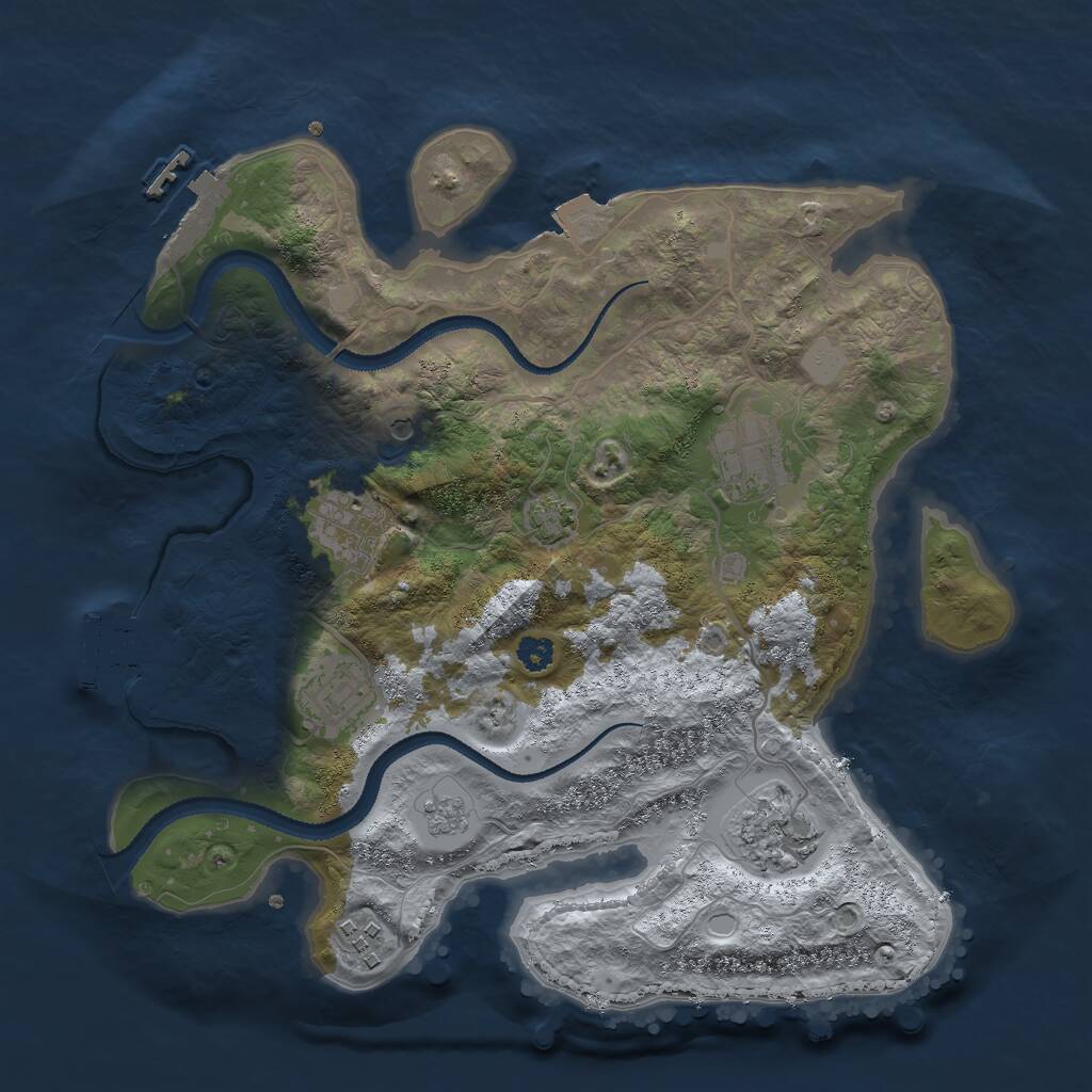 Rust Map: Procedural Map, Size: 3000, Seed: 5212021, 11 Monuments