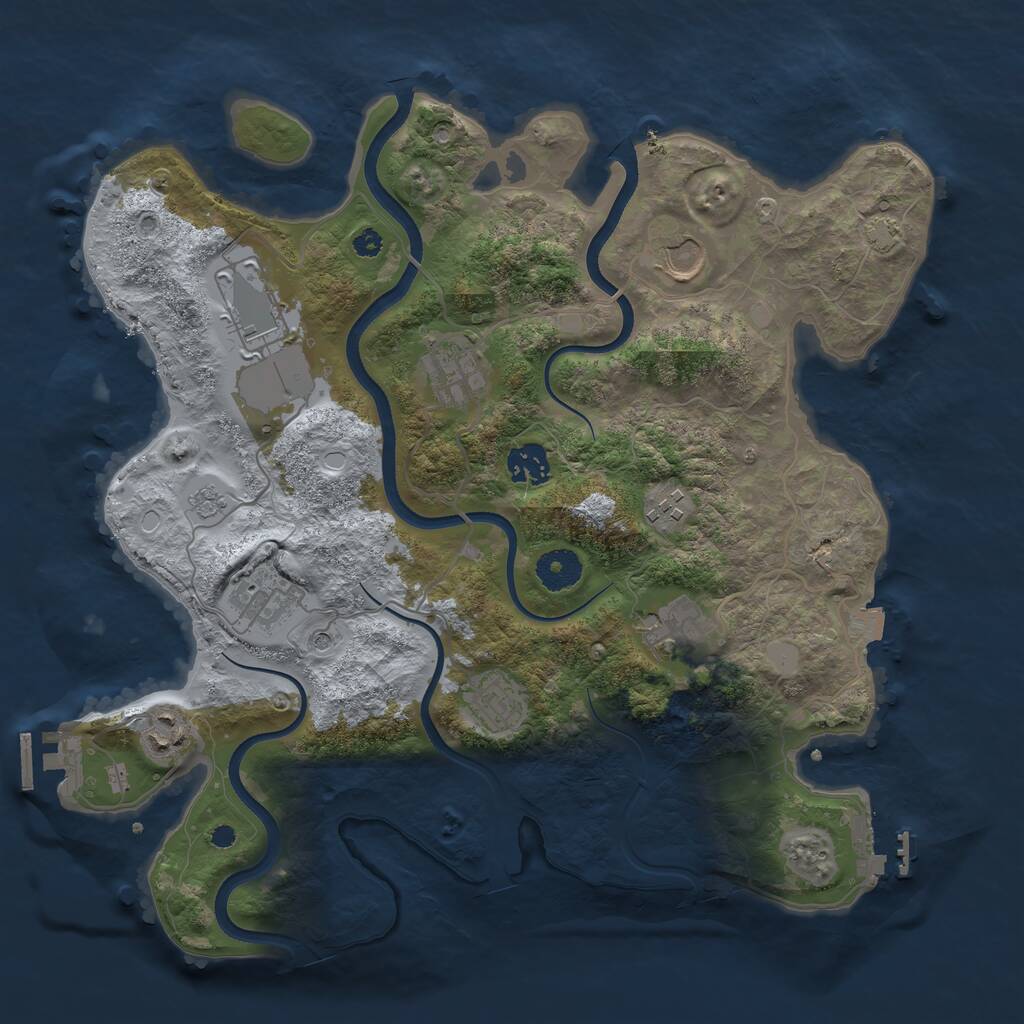 Rust Map: Procedural Map, Size: 3600, Seed: 1436980604, 15 Monuments