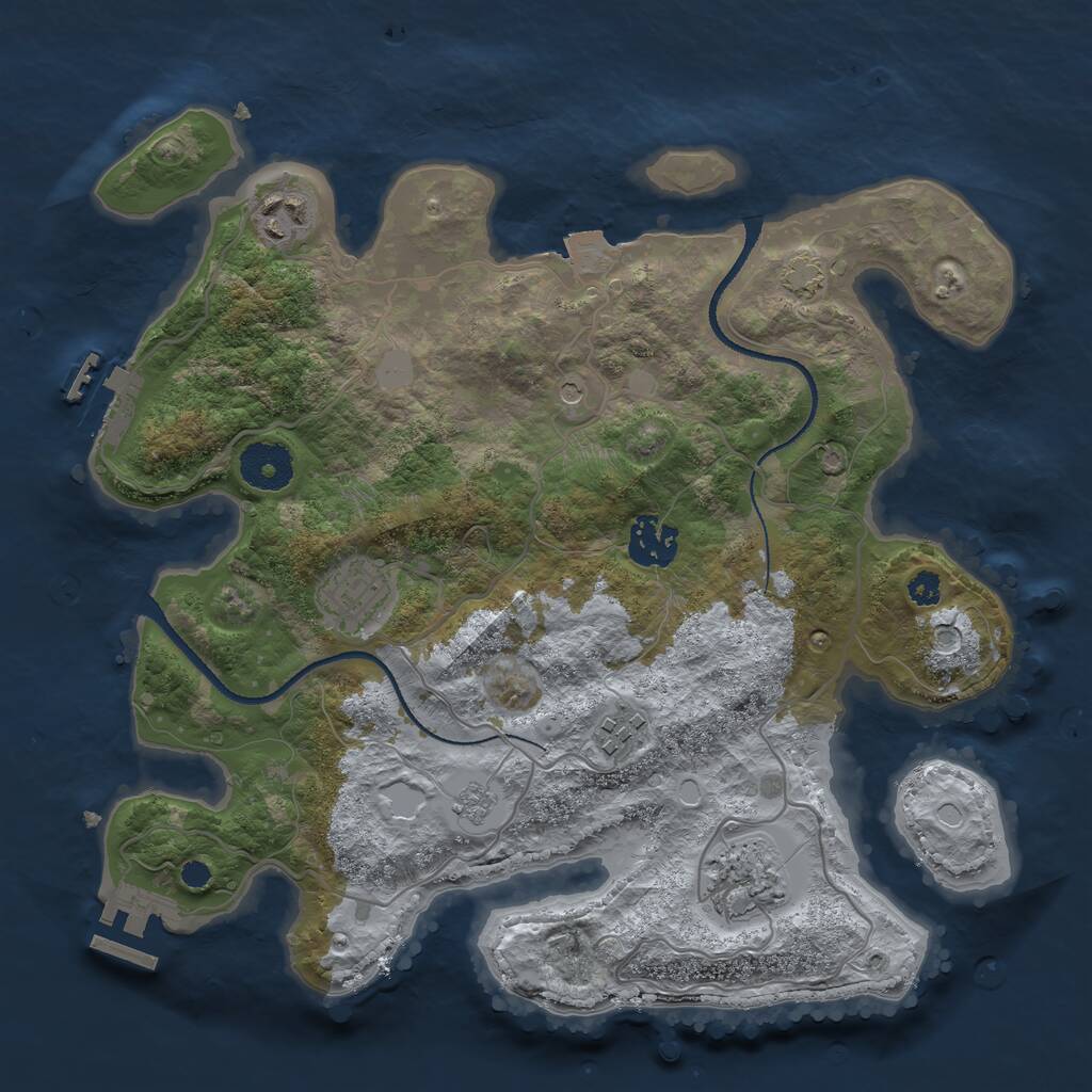 Rust Map: Procedural Map, Size: 3200, Seed: 5212021, 11 Monuments