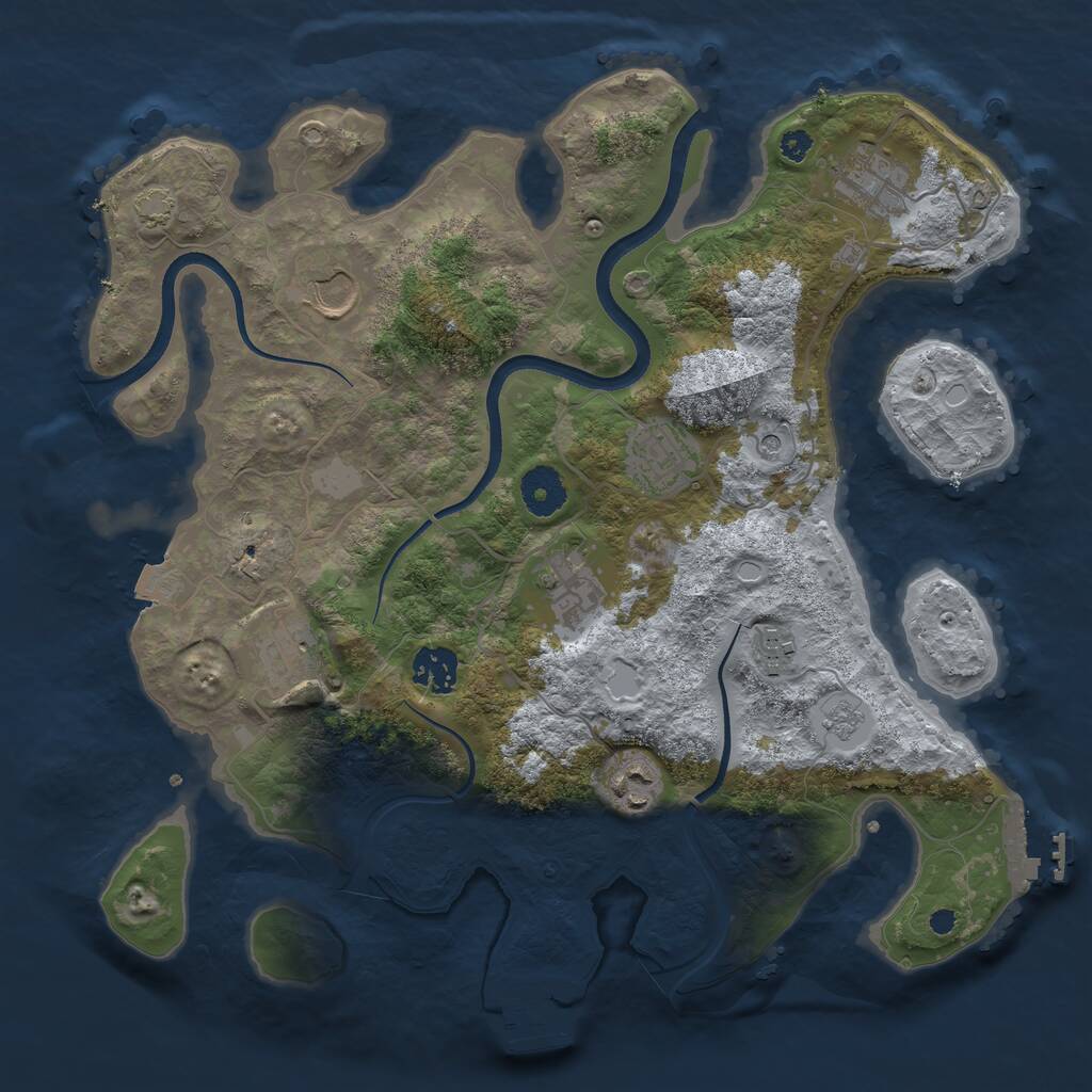 Rust Map: Procedural Map, Size: 3500, Seed: 867918473, 14 Monuments