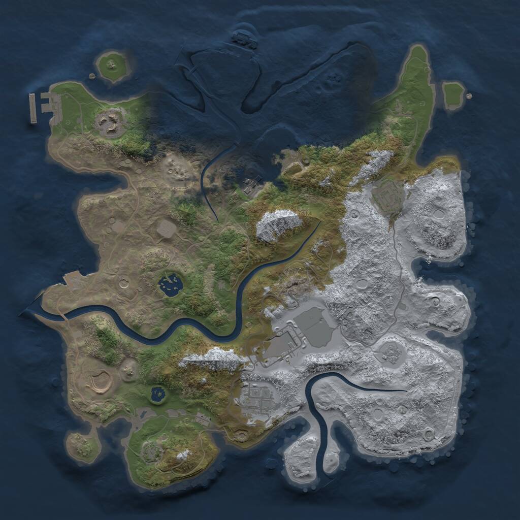 Rust Map: Procedural Map, Size: 3500, Seed: 1116311268, 14 Monuments