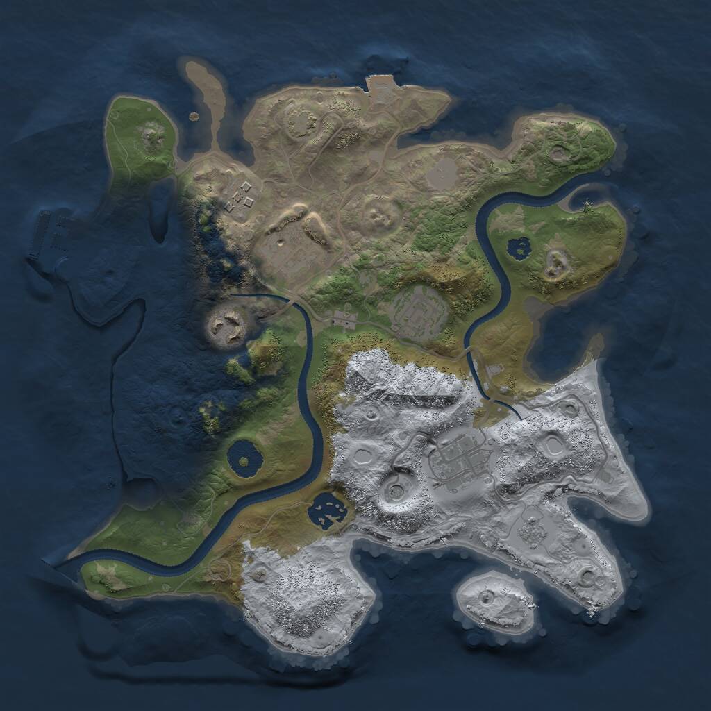 Rust Map: Procedural Map, Size: 3000, Seed: 1832558911, 11 Monuments