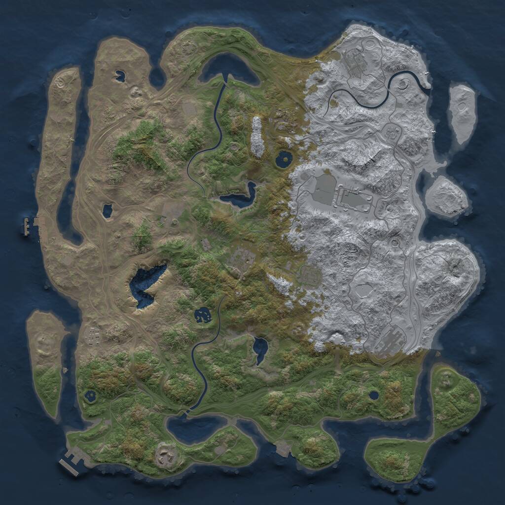 Rust Map: Procedural Map, Size: 4500, Seed: 82013, 16 Monuments
