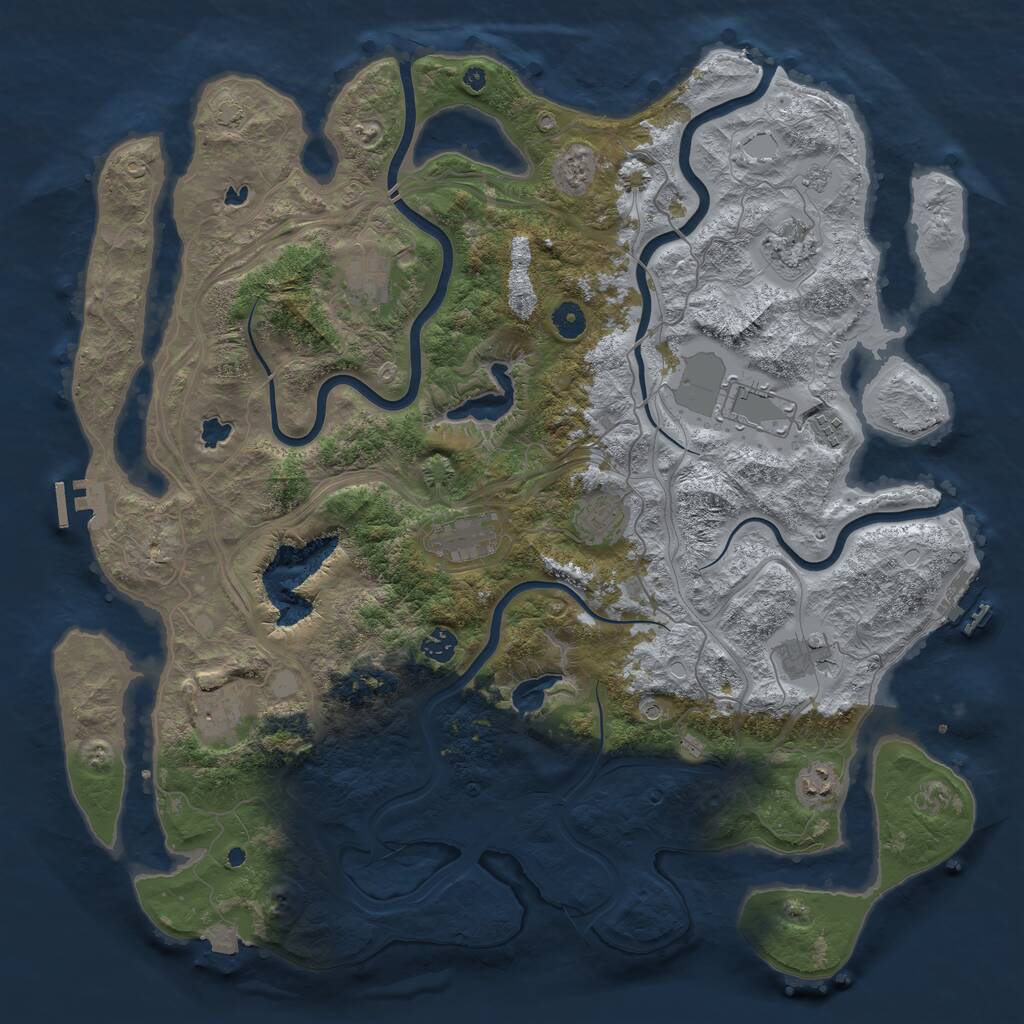 Rust Map: Procedural Map, Size: 4500, Seed: 82013, 16 Monuments