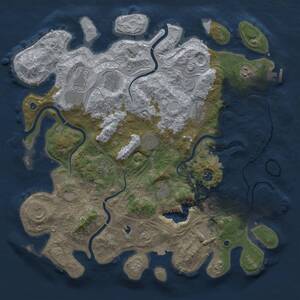 Thumbnail Rust Map: Procedural Map, Size: 4400, Seed: 1234, 17 Monuments