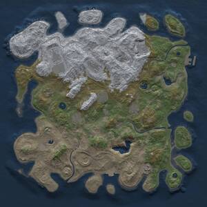 Thumbnail Rust Map: Procedural Map, Size: 4400, Seed: 1234, 16 Monuments