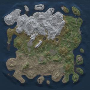 Thumbnail Rust Map: Procedural Map, Size: 4400, Seed: 1234, 20 Monuments