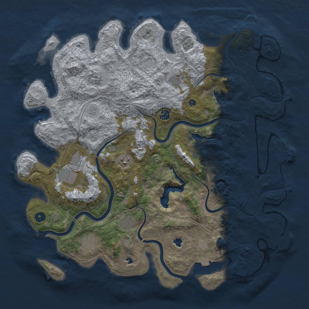 Rust Map: Procedural Map, Size: 4500, Seed: 1968682901, 14 Monuments
