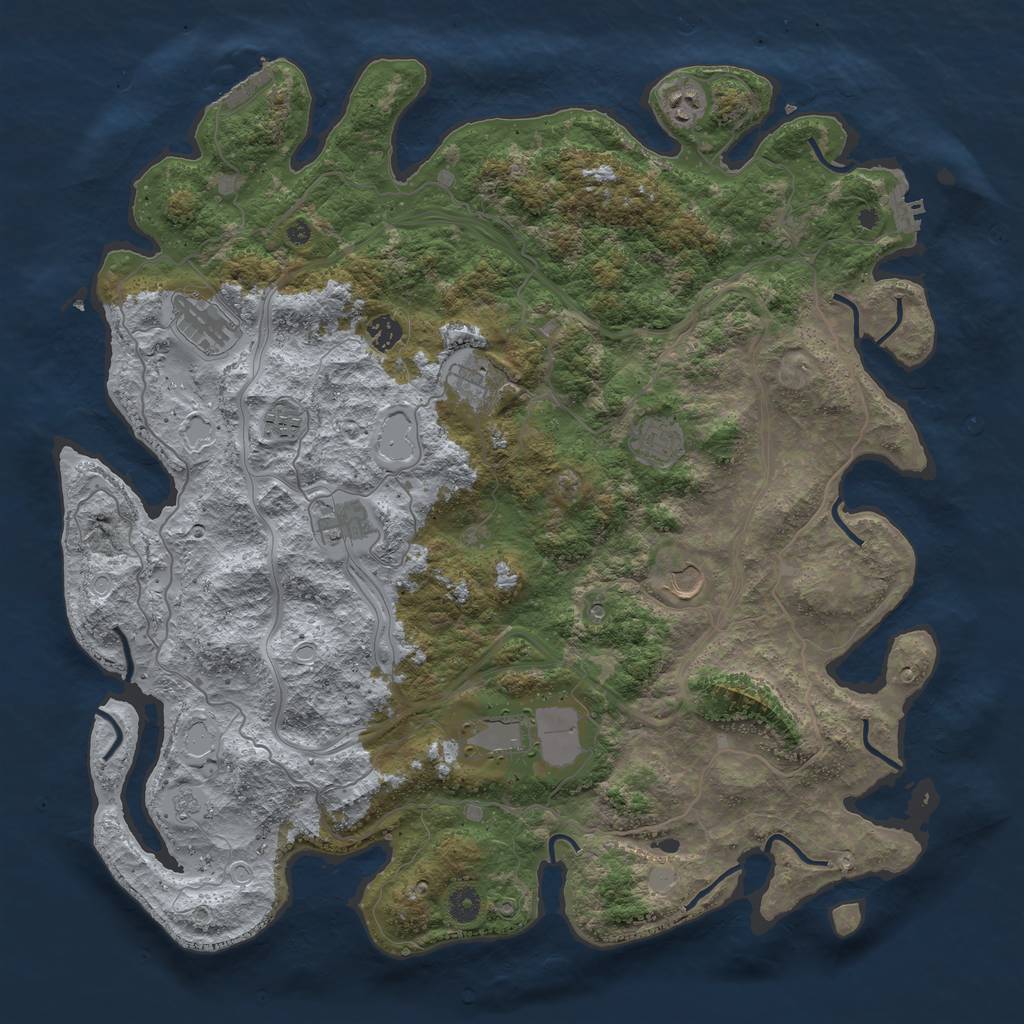 Rust Map: Procedural Map, Size: 4500, Seed: 88351, 18 Monuments
