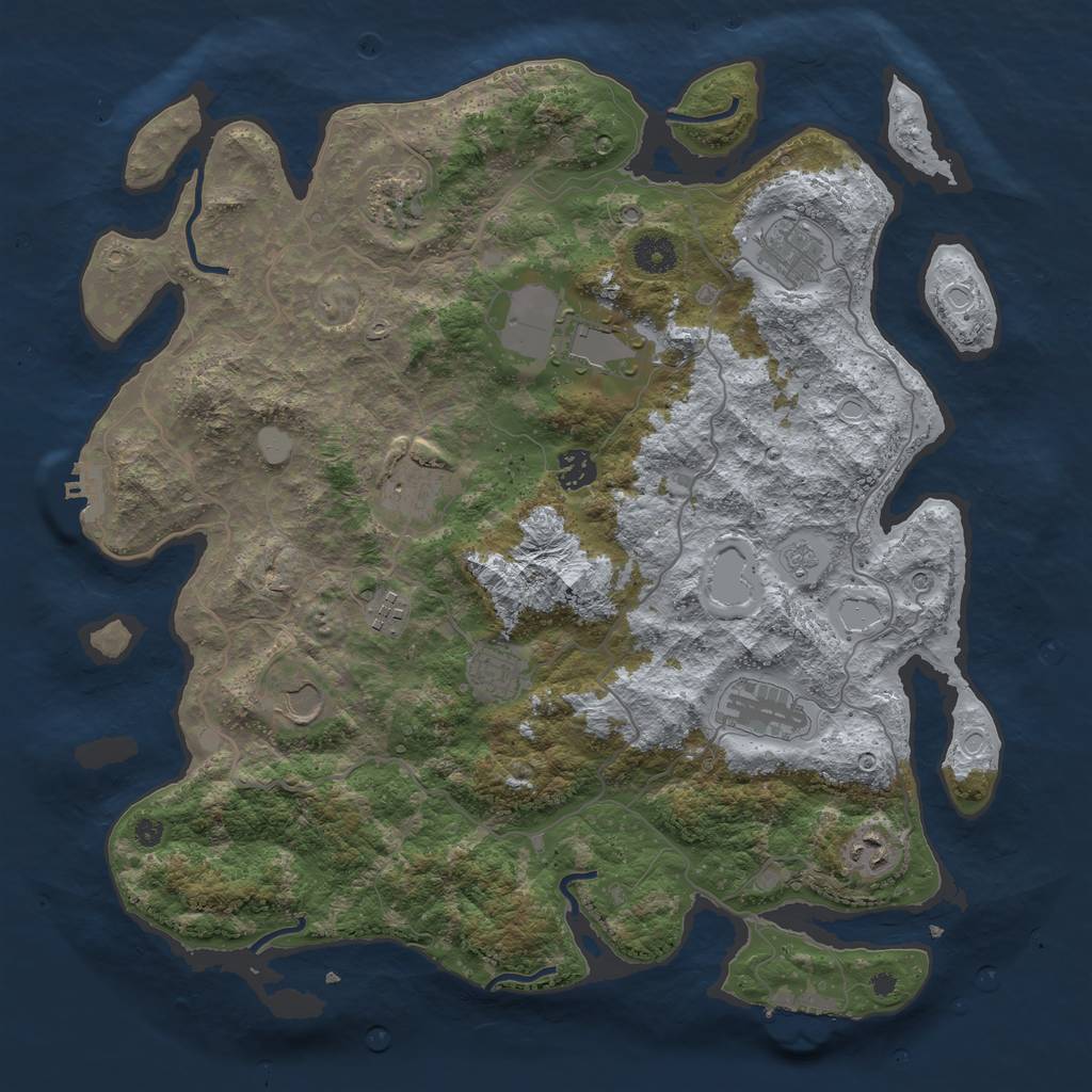 Rust Map: Procedural Map, Size: 4000, Seed: 97642568, 19 Monuments