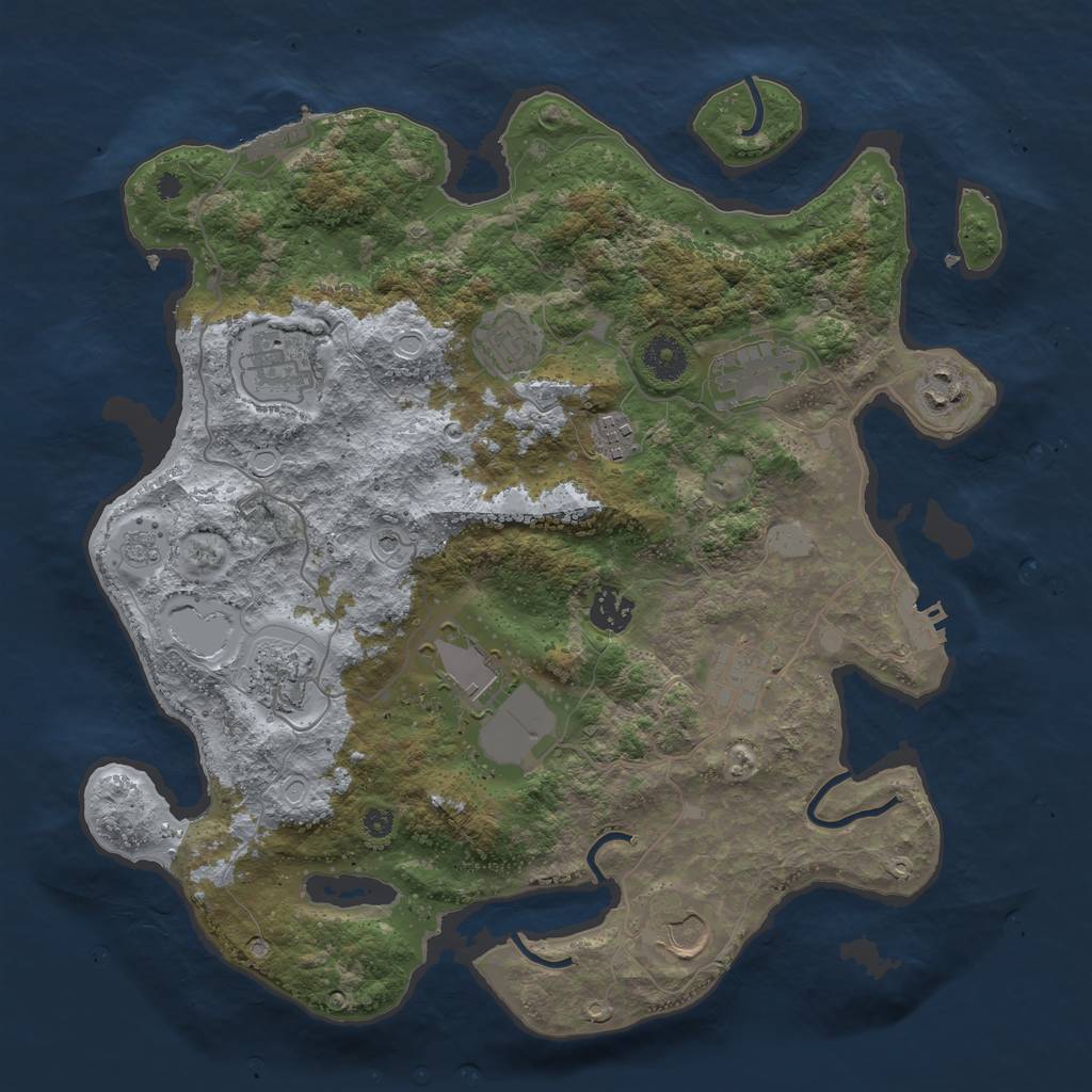 Rust Map: Procedural Map, Size: 3700, Seed: 87444060, 19 Monuments