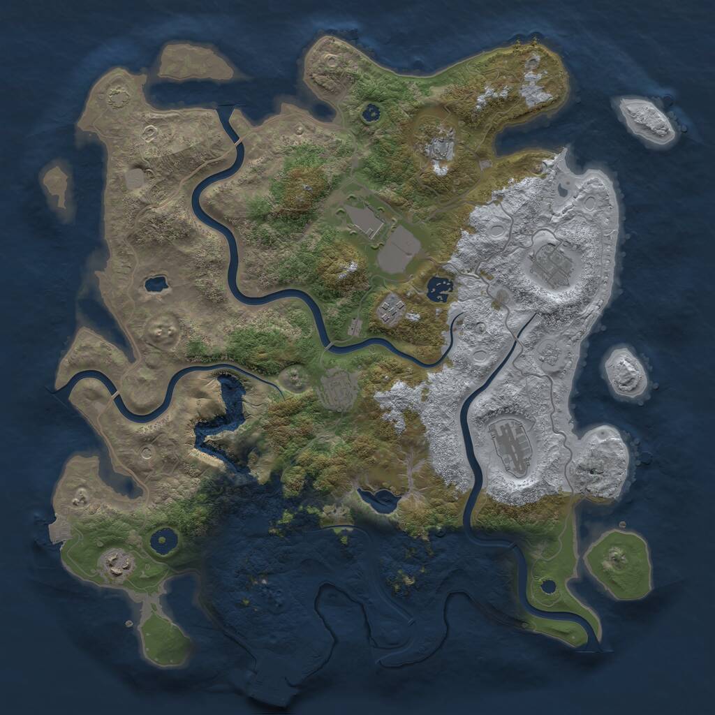 Rust Map: Procedural Map, Size: 4100, Seed: 1574, 13 Monuments