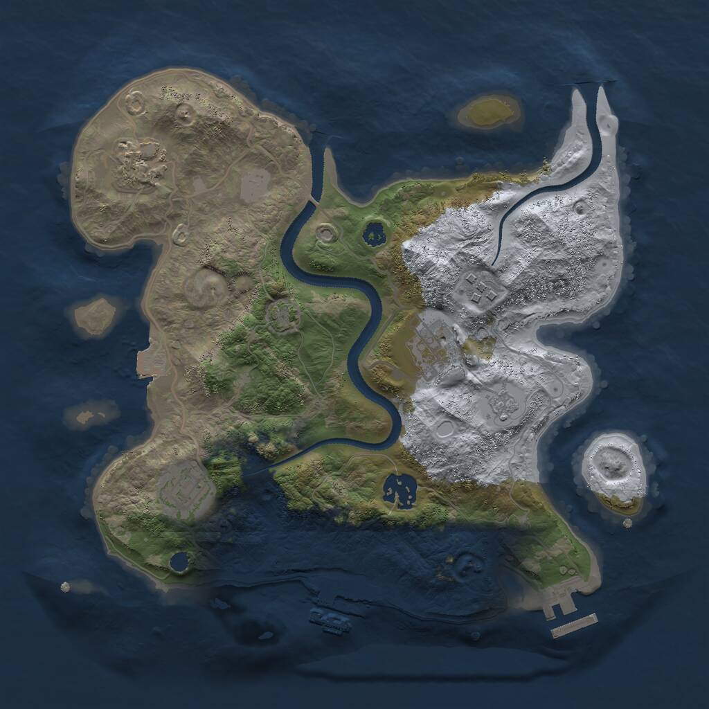 Rust Map: Procedural Map, Size: 3000, Seed: 97642568, 10 Monuments